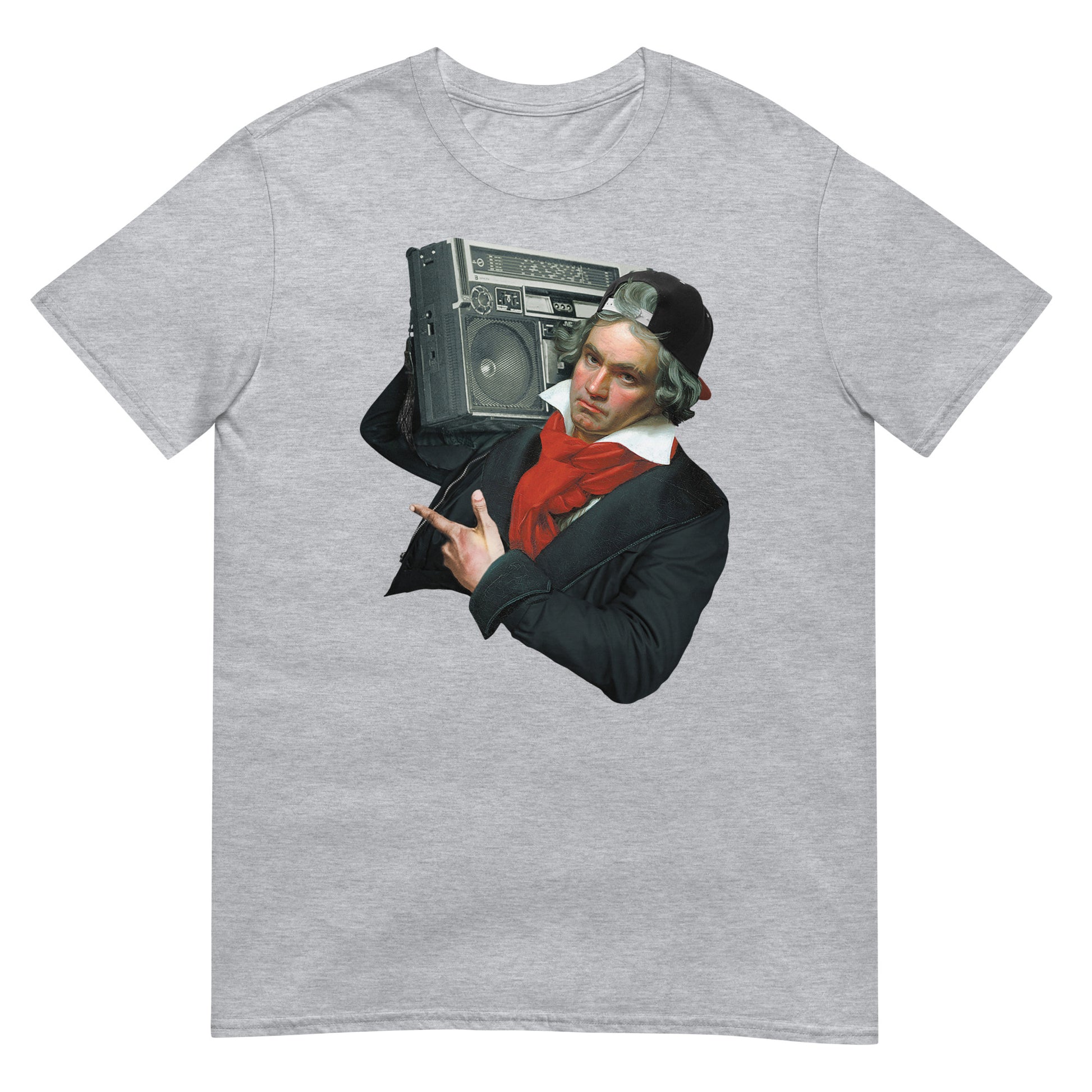 camiseta beethoven rap clasico gris