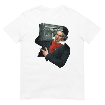 camiseta beethoven rap hip hop blanca
