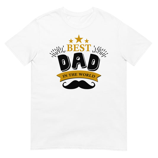 camiseta best dad in the world blanca