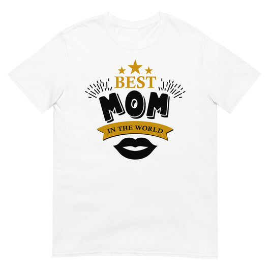 camiseta best mom in the world blanca