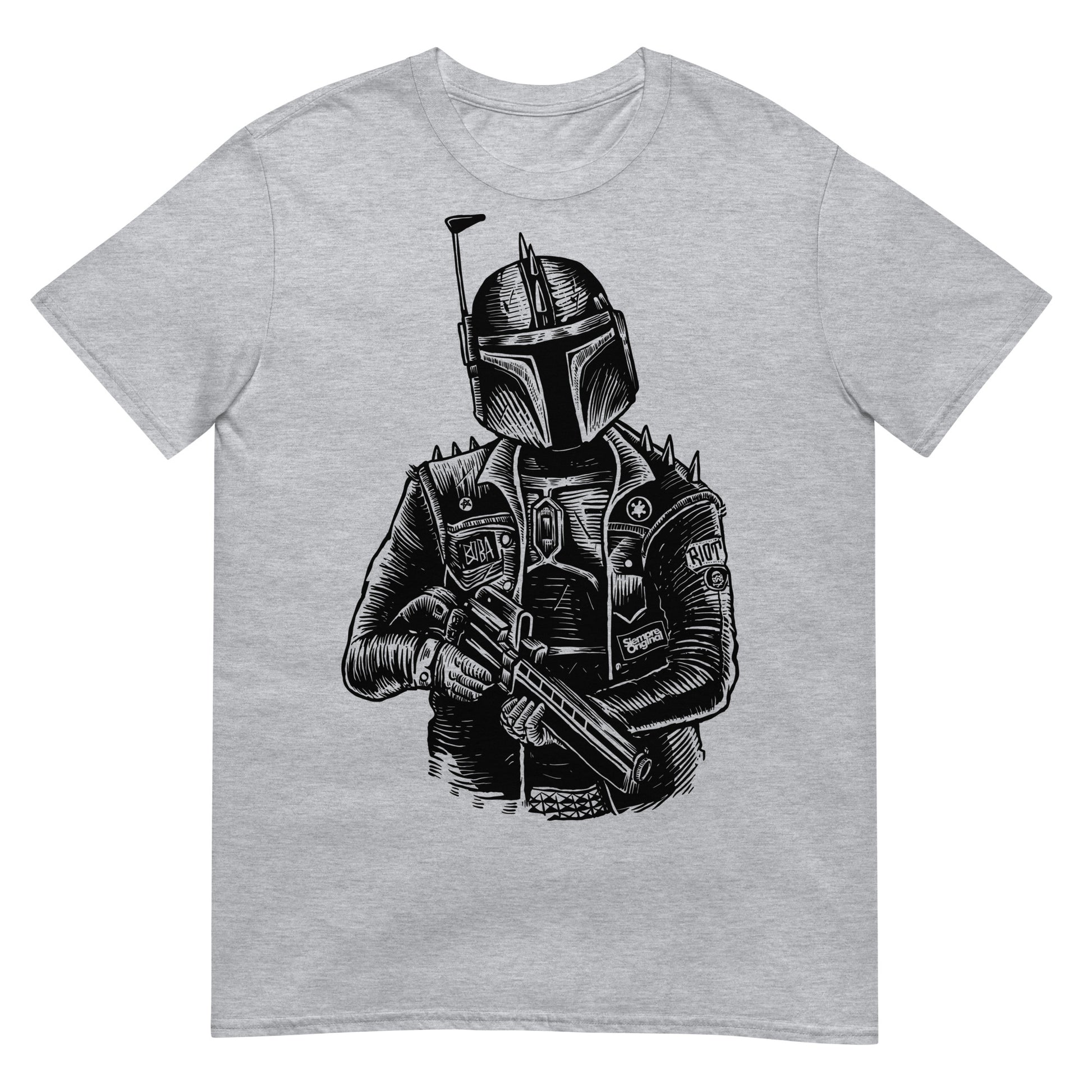 camiseta boba fett punk star wars siempre original urban en color gris