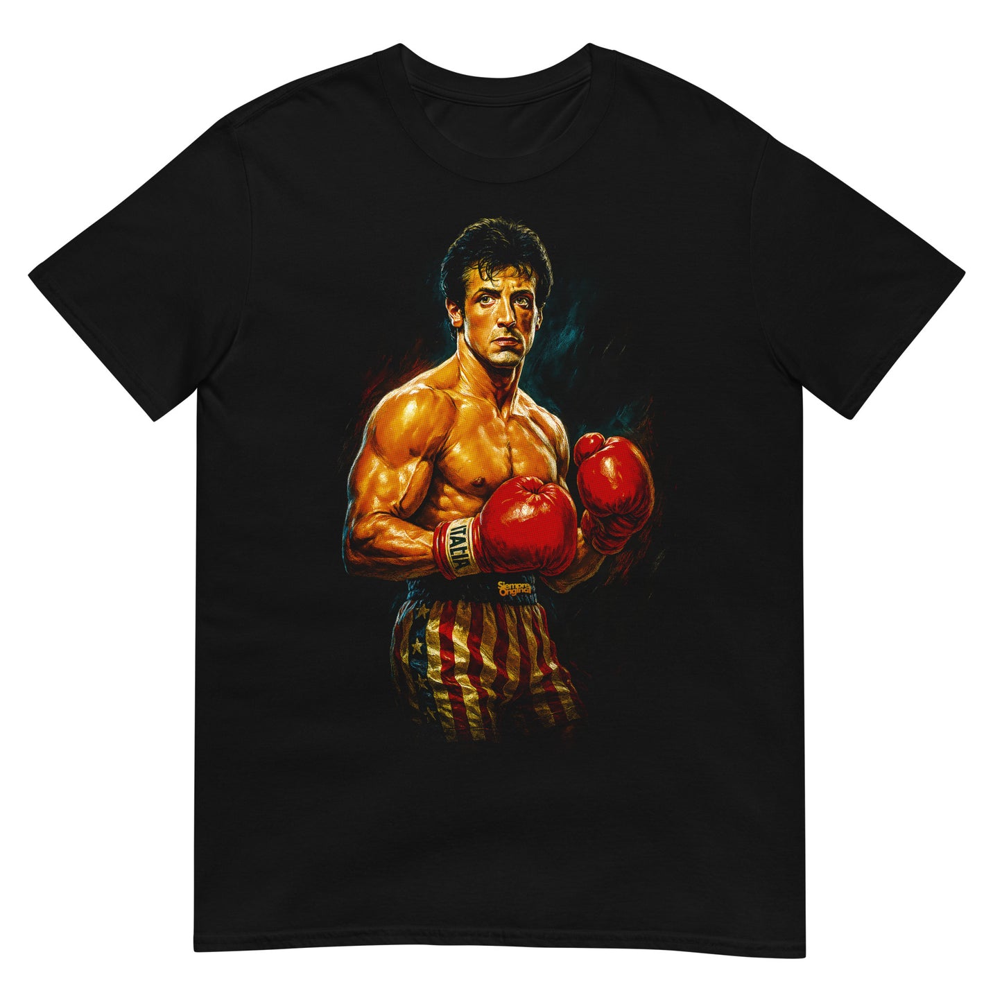 camiseta rocky balboa boxeador negra