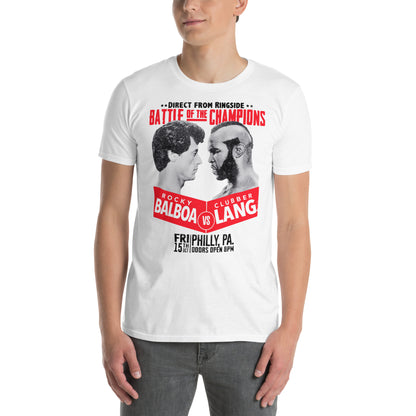 hombre con camiseta boxeo rocky balboa clubber lang blanca