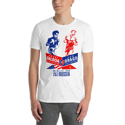 hombre con camiseta boxeo rocky balboa ivan drago blanca