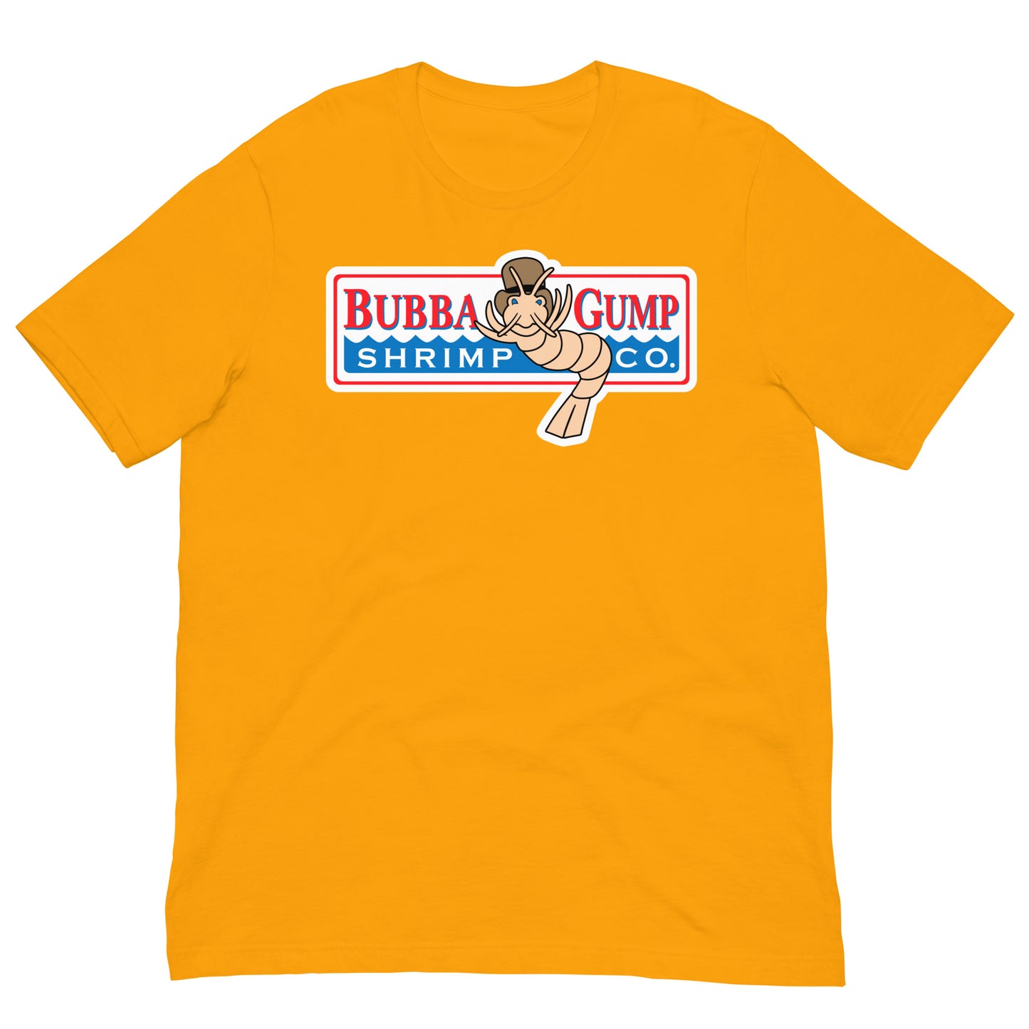 camiseta bubba gump forrest gump amarillo mostaza
