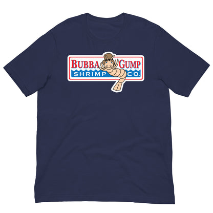 camiseta bubba gump forrest gump azul marino