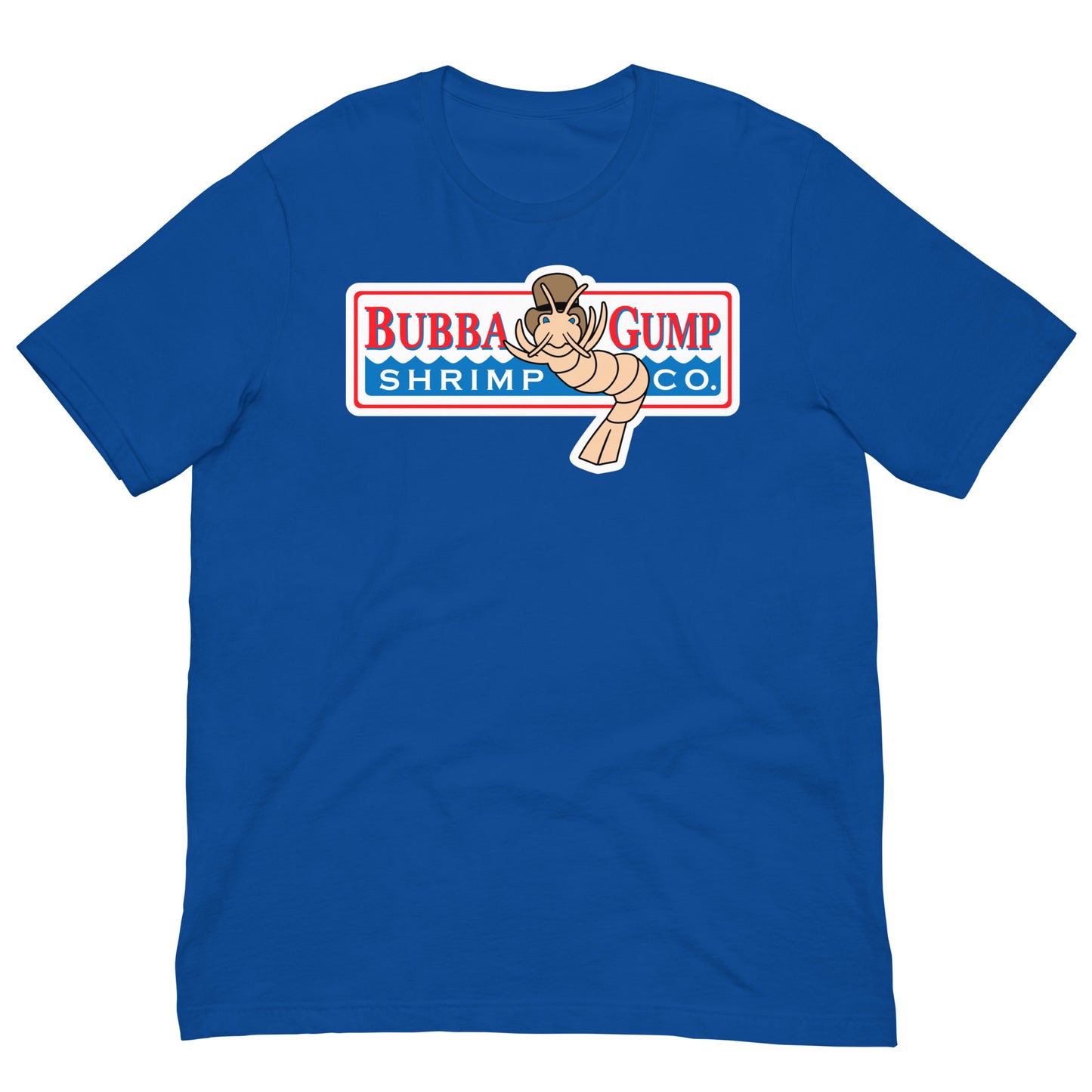 camiseta bubba gump forrest gump azul royal