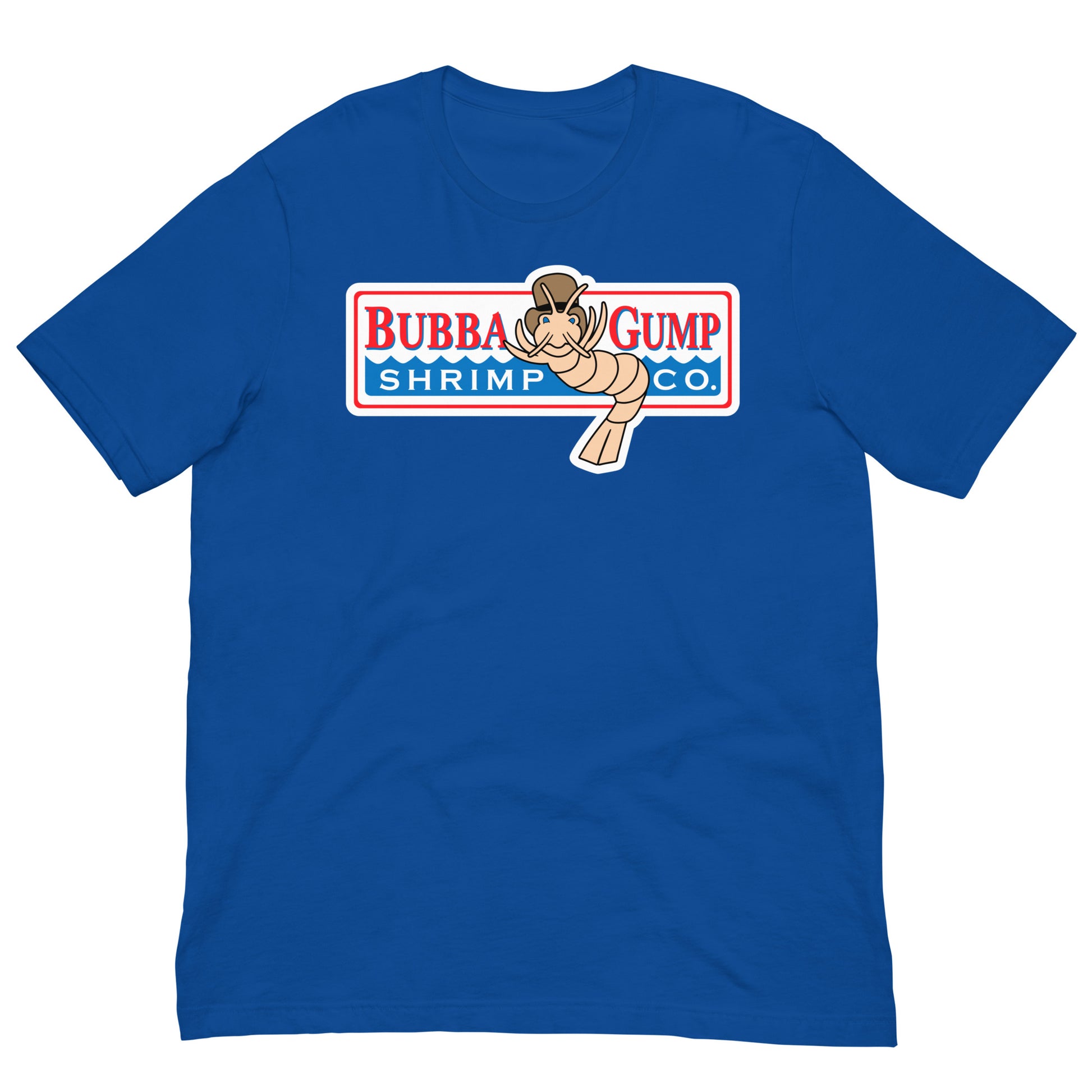 camiseta bubba gump forrest gump azul royal