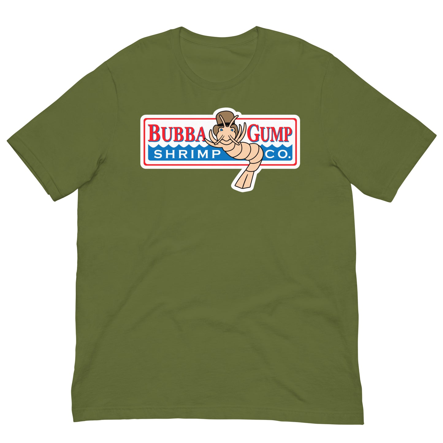 camiseta bubba gump forrest gump verde oliva