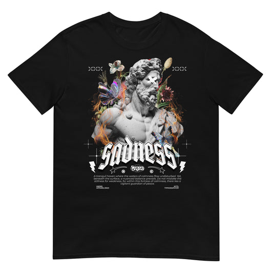 camiseta busto griego sadness arte clasico negra