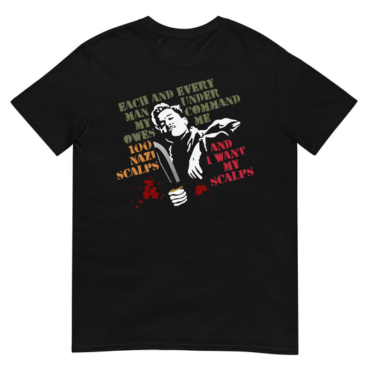 camiseta malditos bastardos cabelleras aldo raine negra