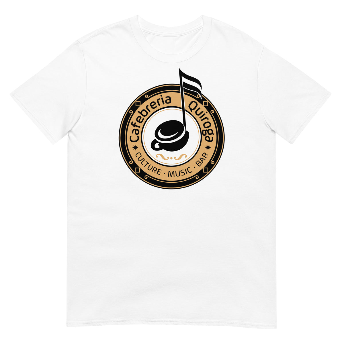 Camiseta blanca Cafebrería Quiroga de La que se avecina