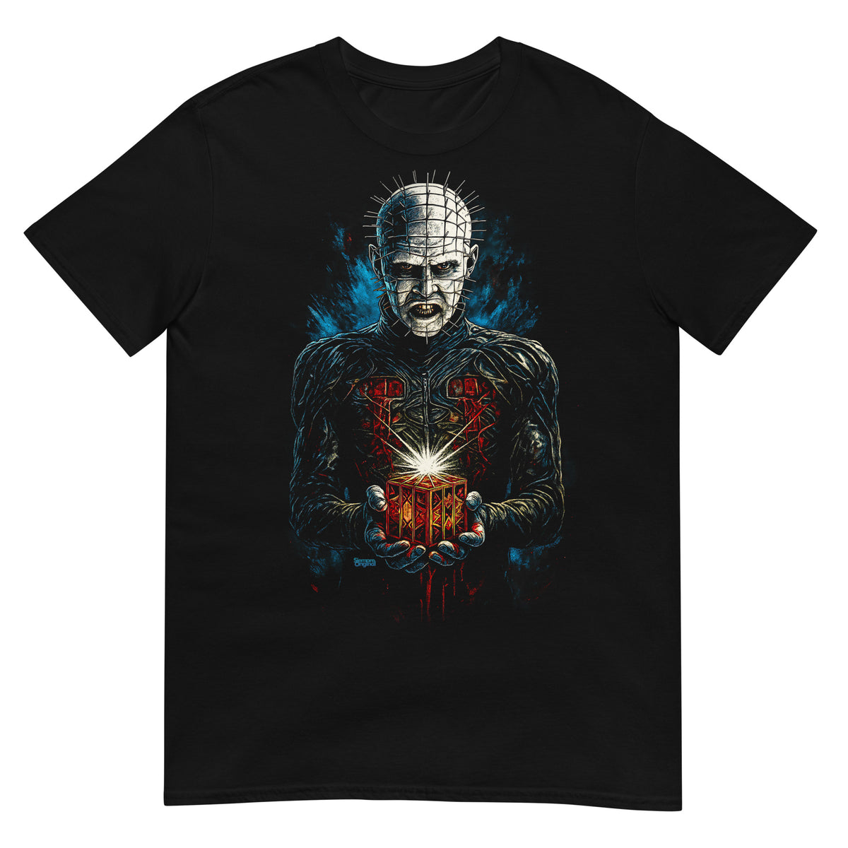 Camiseta negra inspirada en Pinhead y Hellraiser