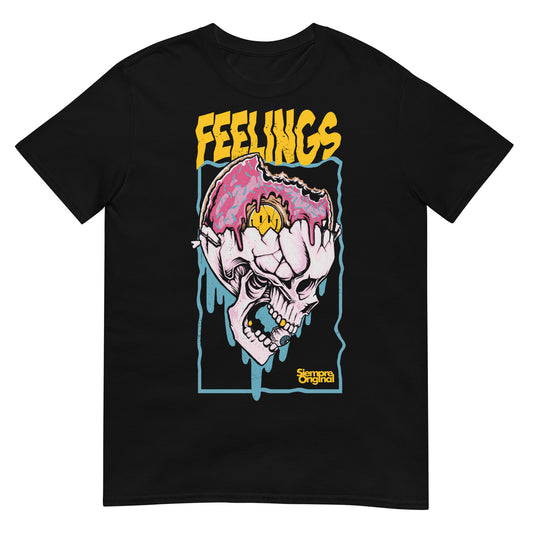 camiseta calavera feelings grunge negra