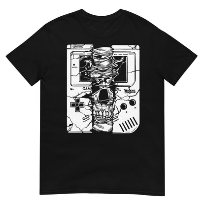 camiseta calavera gaming retro negra
