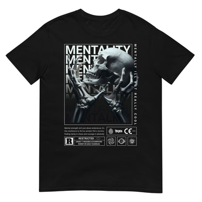 camiseta calavera mentality negra