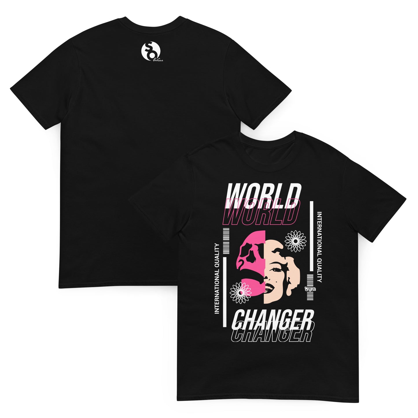 camiseta calavera marilyn monroe pop art delante y detras negra