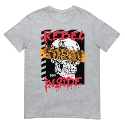 camiseta calavera tigre rebel inside gris