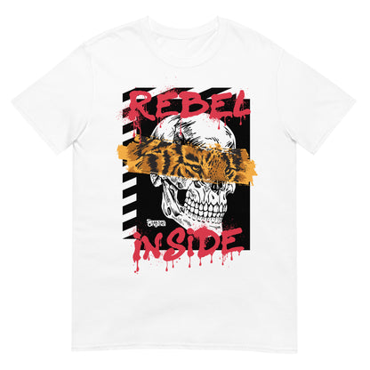 camiseta calavera tigre rebel inside blanca