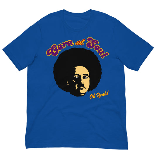 camiseta cara al soul sol francisco franco funk en color azul royal