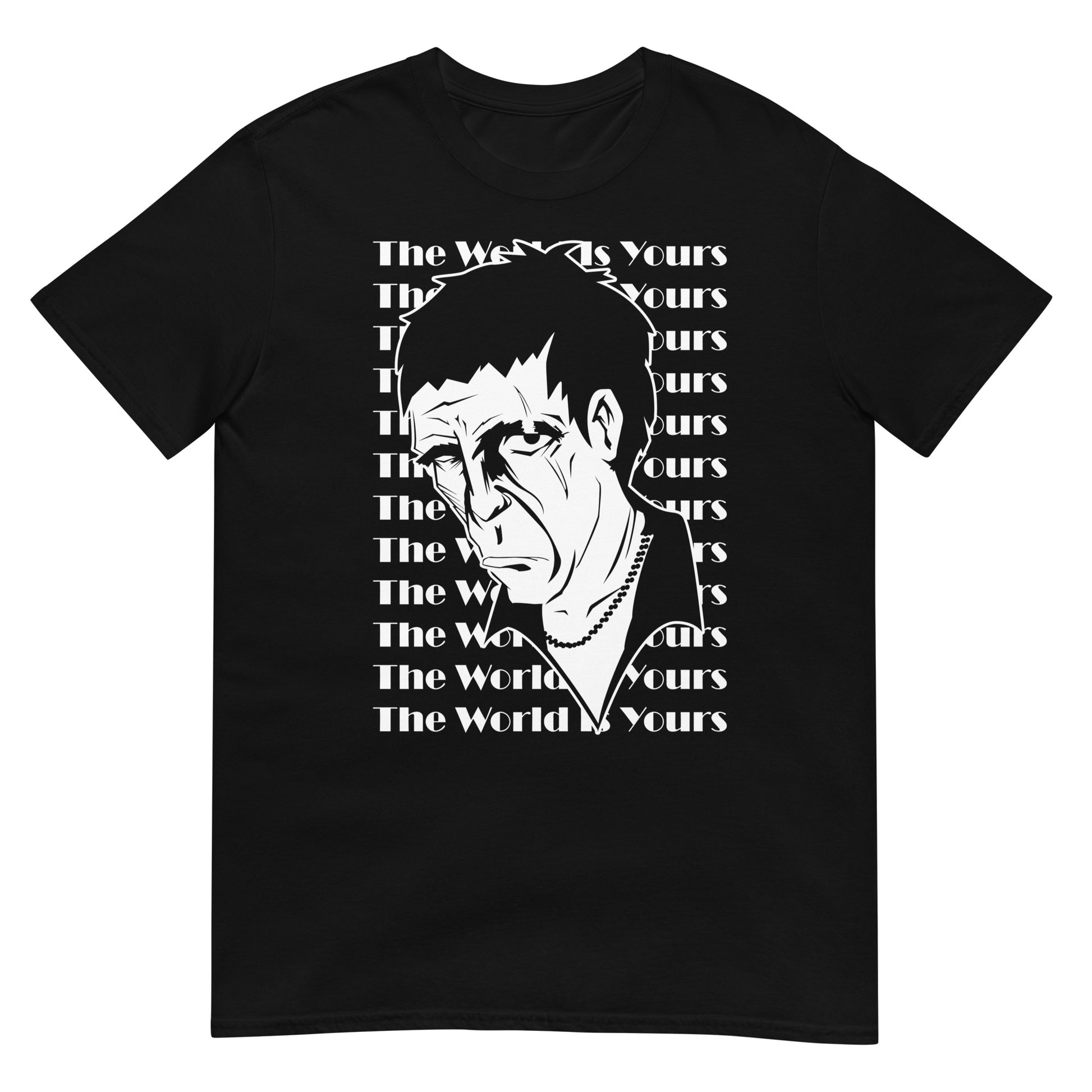 camiseta cara cortada the world is yours scarface negra