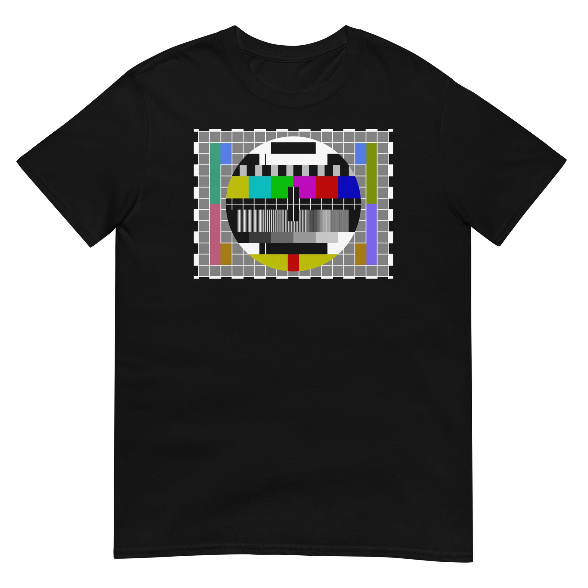 camiseta carta de ajuste television retro negra