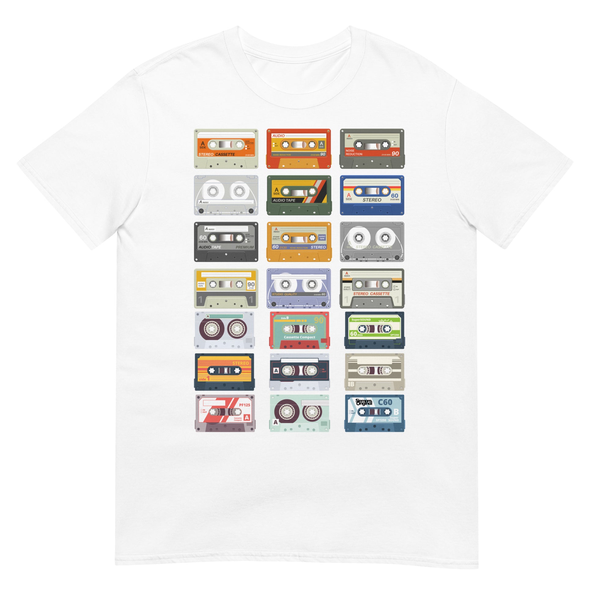 camiseta cassette retro blanca