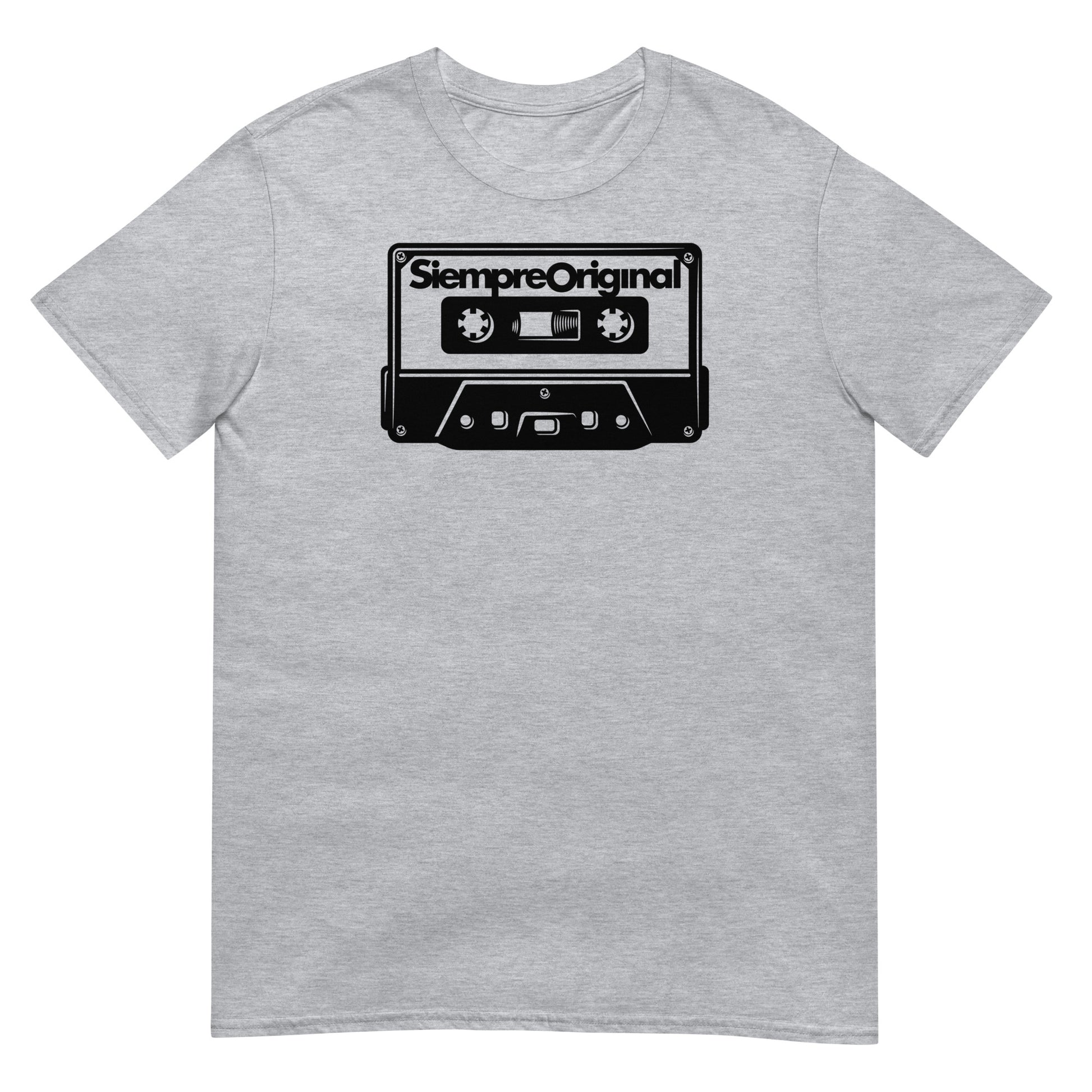 camiseta cassette vintage gris