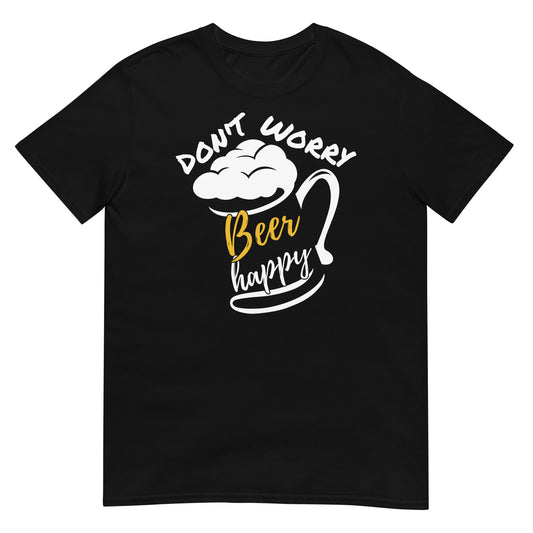 camiseta cerveza dont worry beer happy en color negro
