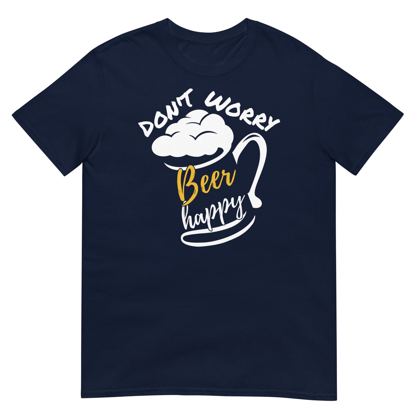 camiseta cerveza dont worry beer happy en color azul marino
