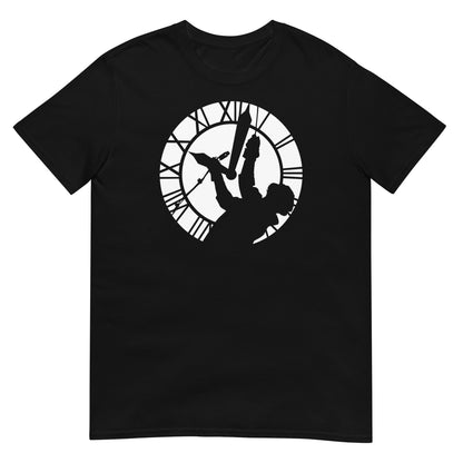 camiseta doc torre del reloj regreso al futuro negra