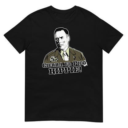camiseta cierra el pico hippie el sargento de hierro negra