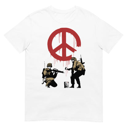 camiseta cnd soldiers banksy arte urbano blanca