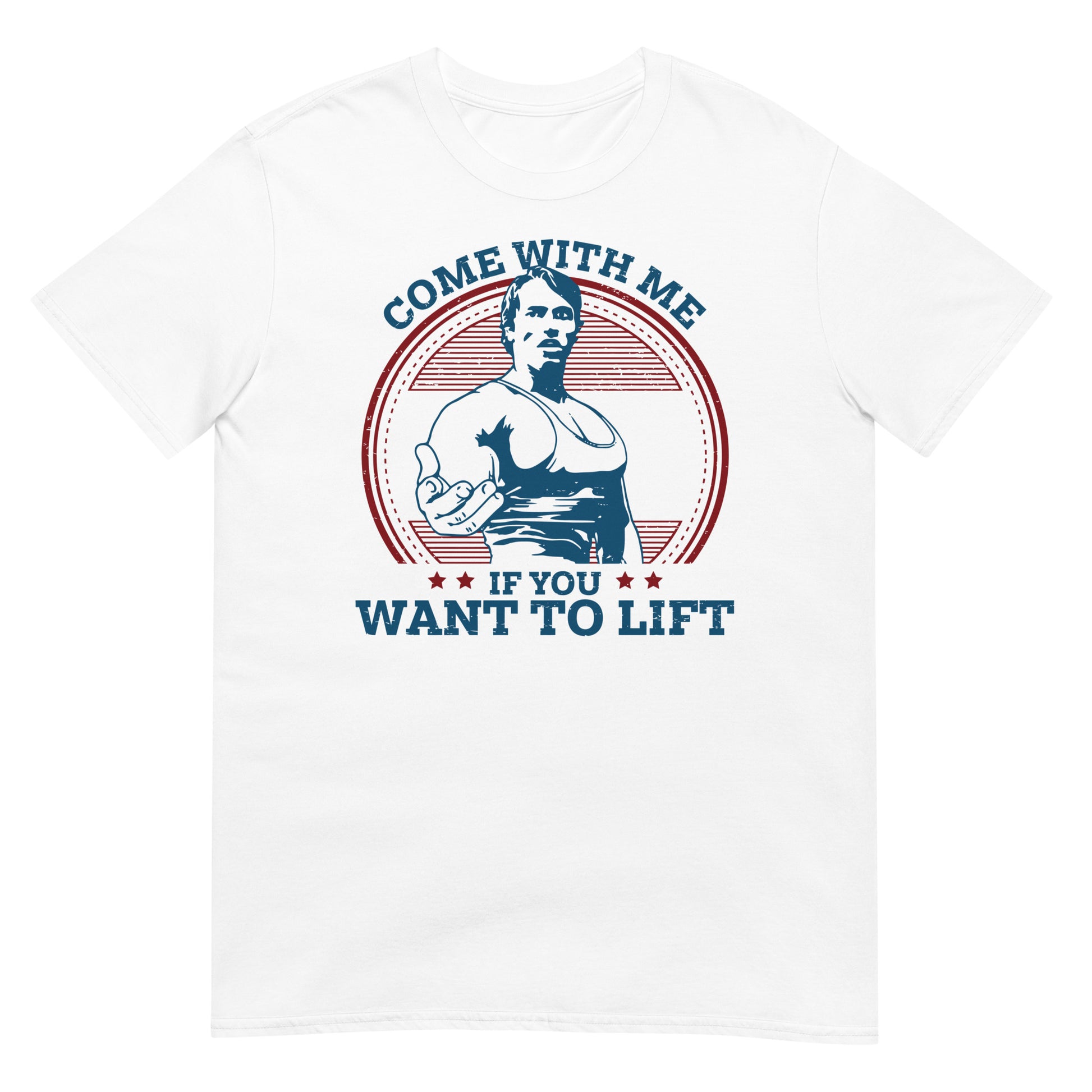 camiseta come with me if you want to lift arnold schwarzenegger terminator en color blanco