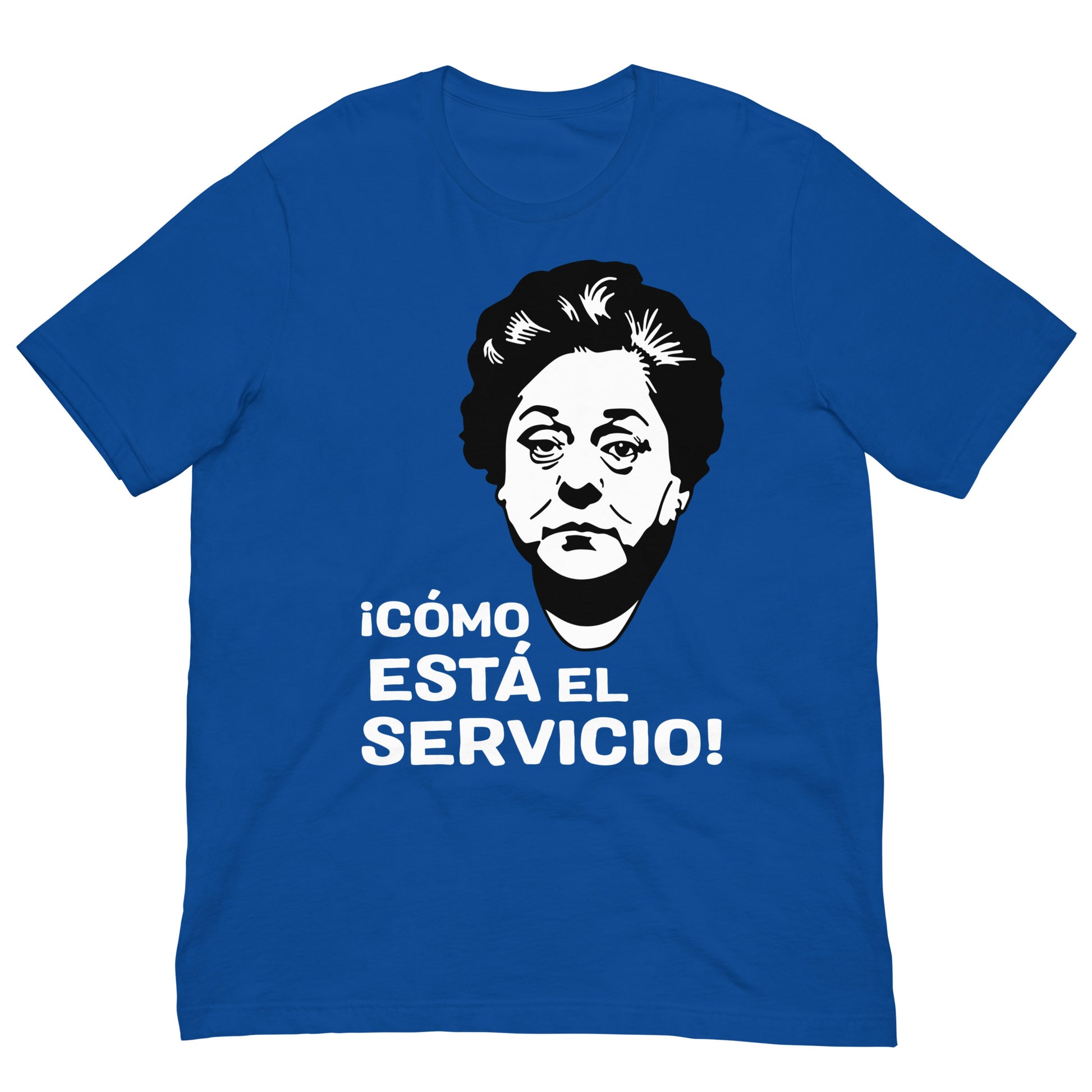 camiseta como esta el servicio azul royal