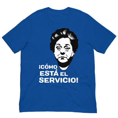 camiseta como esta el servicio azul royal