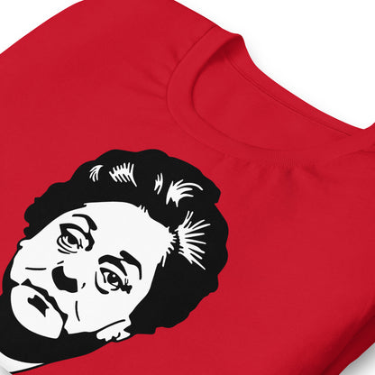 detalle de camiseta como esta el servicio roja