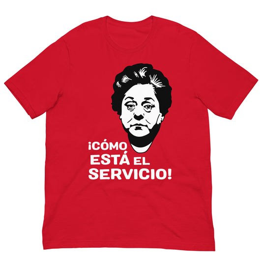 camiseta como esta el servicio rafaela aparicio en color rojo