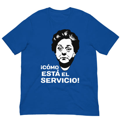 camiseta como esta el servicio rafaela aparicio en color azul royal