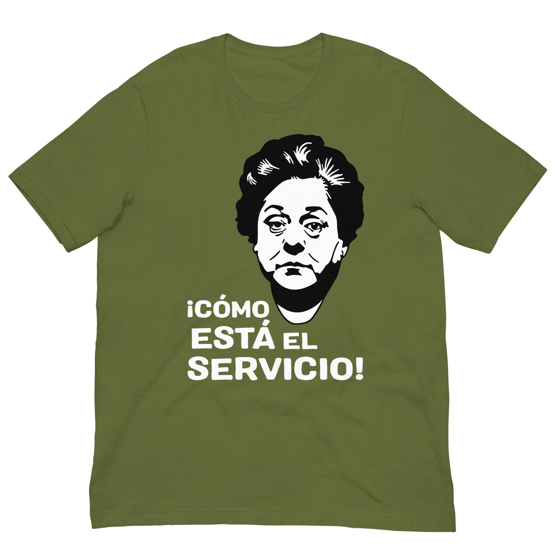camiseta como esta el servicio rafaela aparicio en color verde oliva
