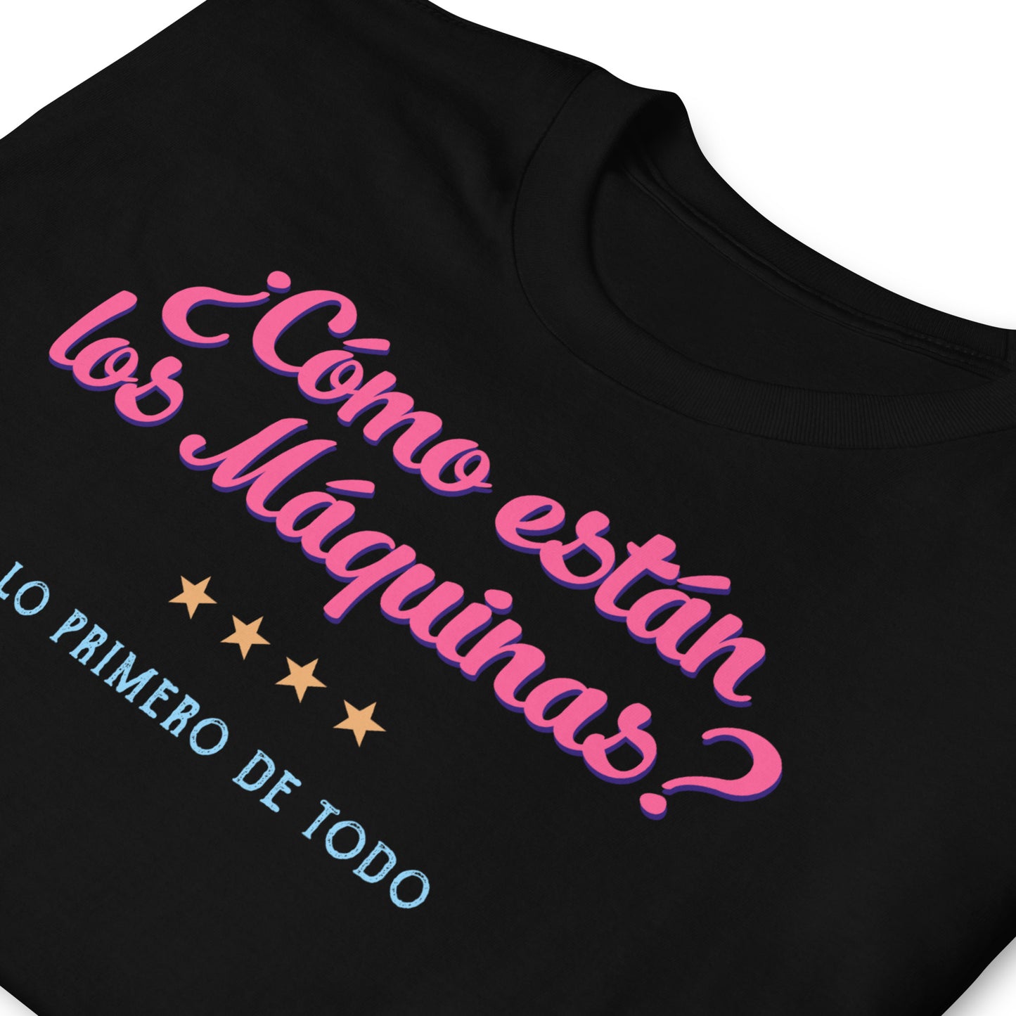 detalle de camiseta como estan los maquinas dabid bisbal negra
