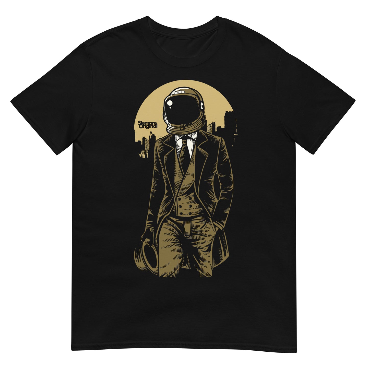 camiseta cosmic gentleman astronauta siempre original urban en color negro