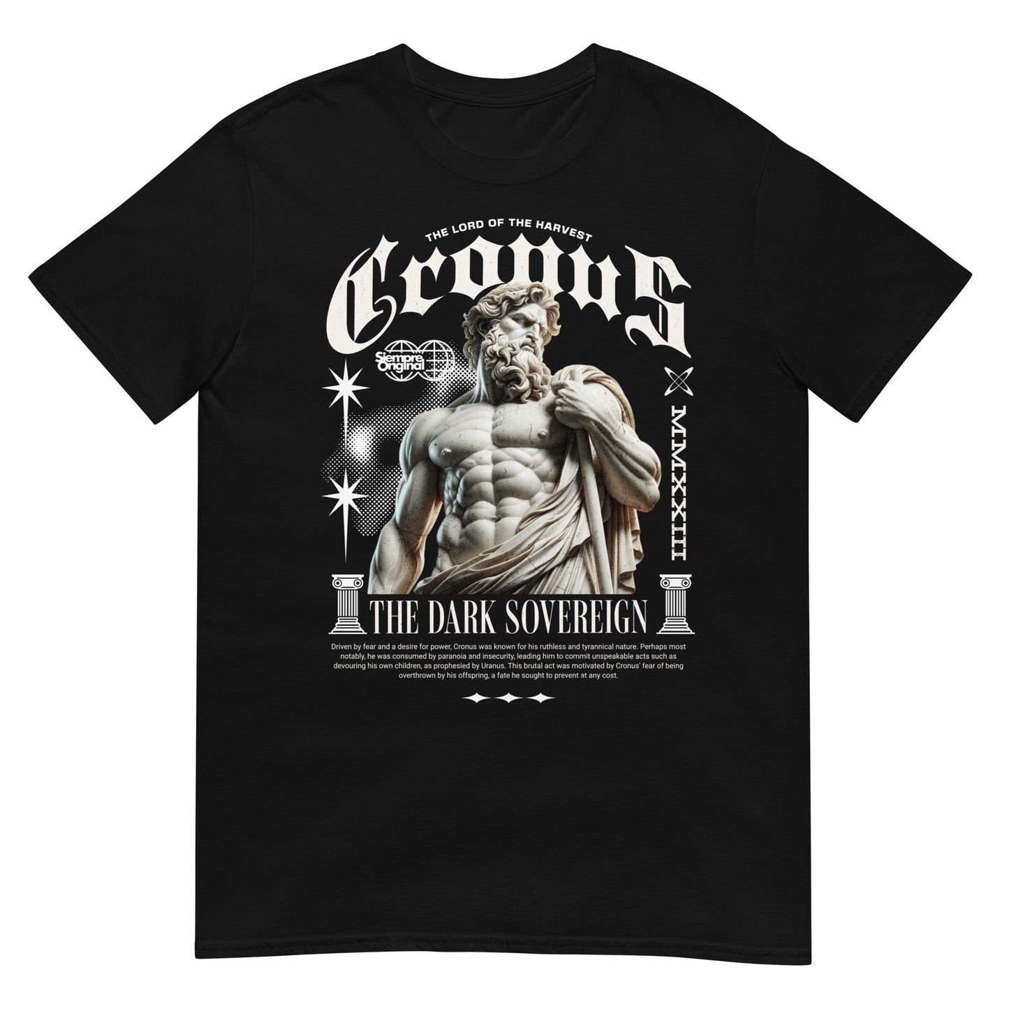 camiseta cronos dios griego negra