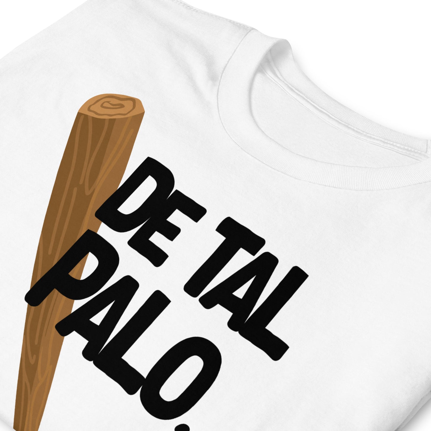 detalle de camiseta de tal palo en color blanco
