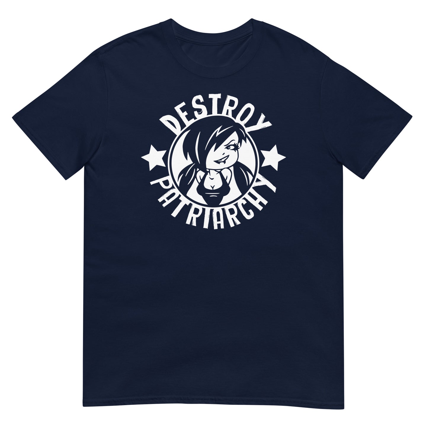 camiseta destruir el patriarcado azul marino