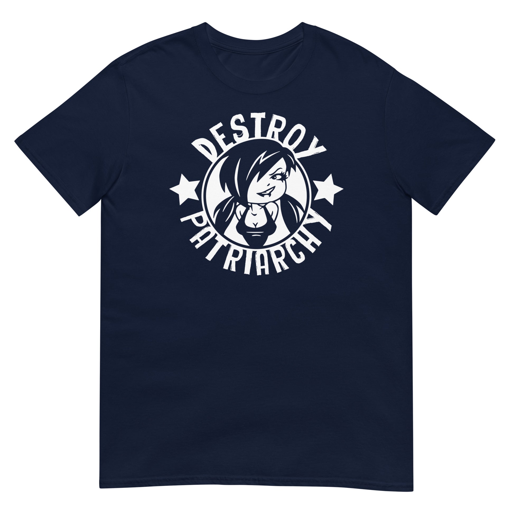 camiseta destruir el patriarcado azul marino