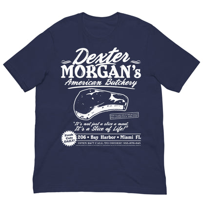 camiseta dexter morgan carniceria americana azul marino