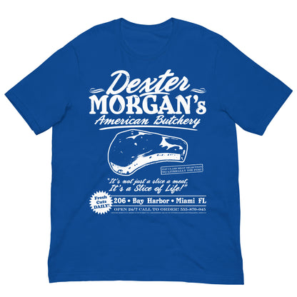 camiseta dexter morgan carniceria americana azul royal