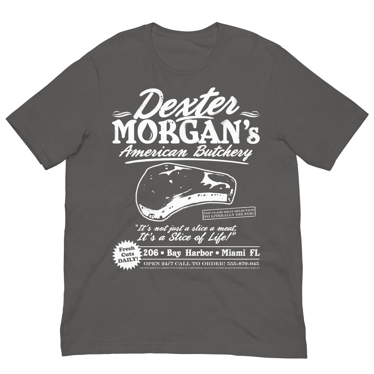 camiseta dexter morgan carniceria americana gris