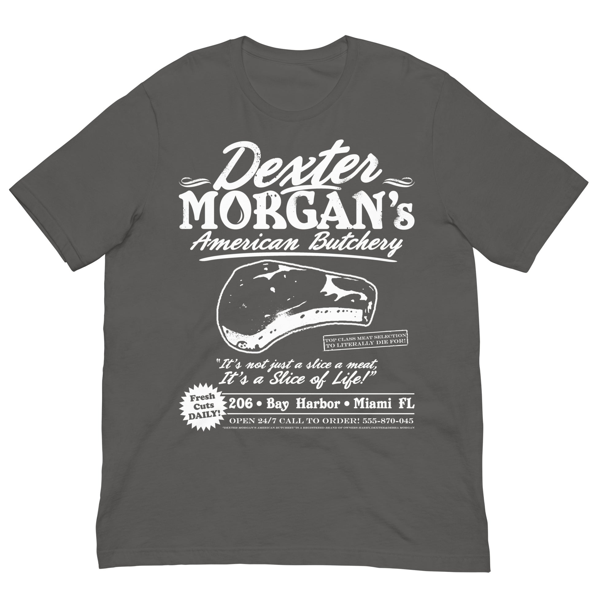 camiseta dexter morgan carniceria americana gris